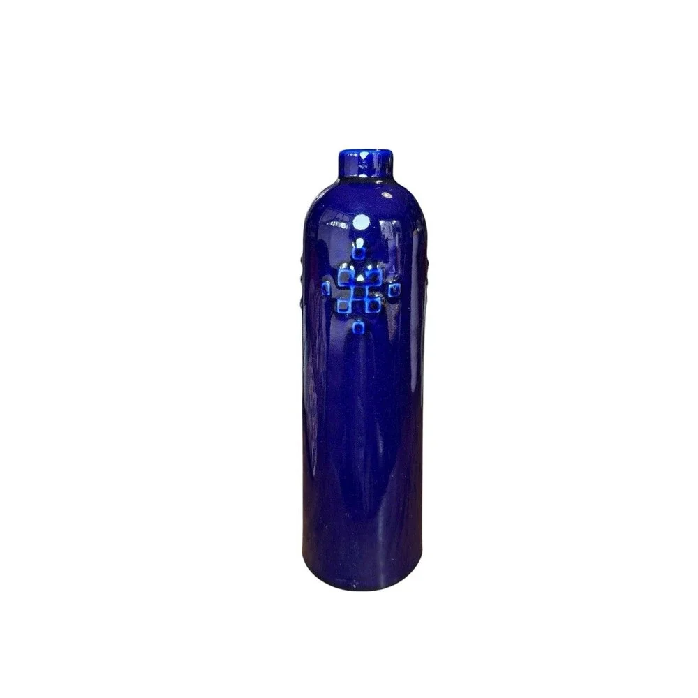 Komos Anejo Cristalino Tequila Empty Bottle Hand Crafted Porcelain Cobalt Blue